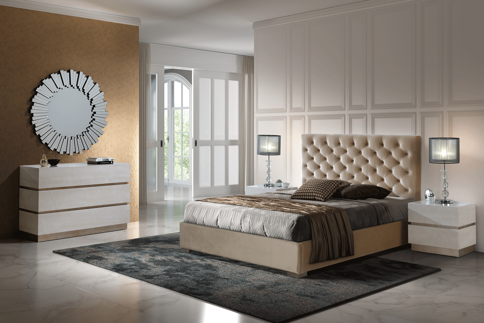 852 Gala Velvet Bedroom Set p11192 By ESF Furniture
