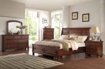 B608-K Wooden Brown King Size Set 4PC By McFerran