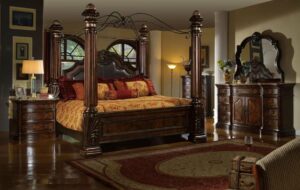 B6005-K King Size 4 Pc Set By Mcferran | Mobilia Cleopatra B6005-K King Size 4 PC Set By McFerran
