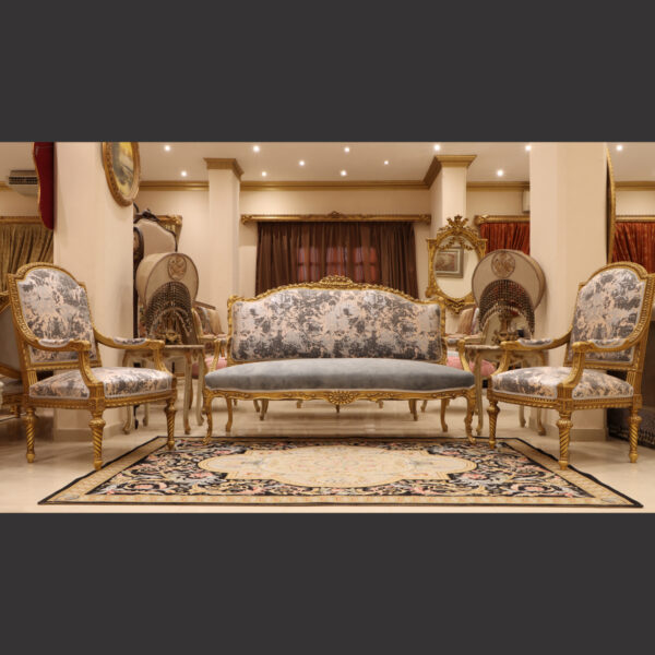 MC-4 slate gray Rococo sofa set . 6