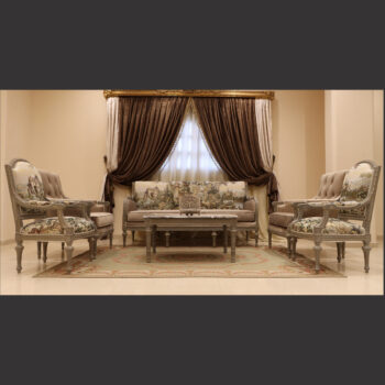 MC-3 natural beige Rococo sofa set .