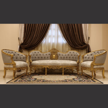 MC-5 natural beige Baroque sofa set .