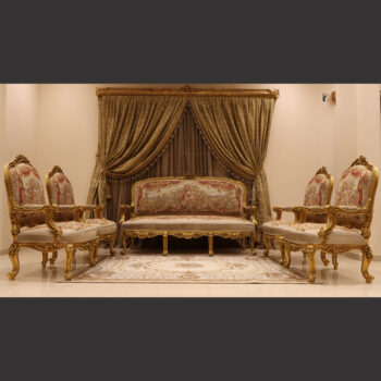 MC-7 natural beige Rococo sofa set .