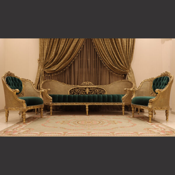 MC-15 palace green Baroque sofa set . 4
