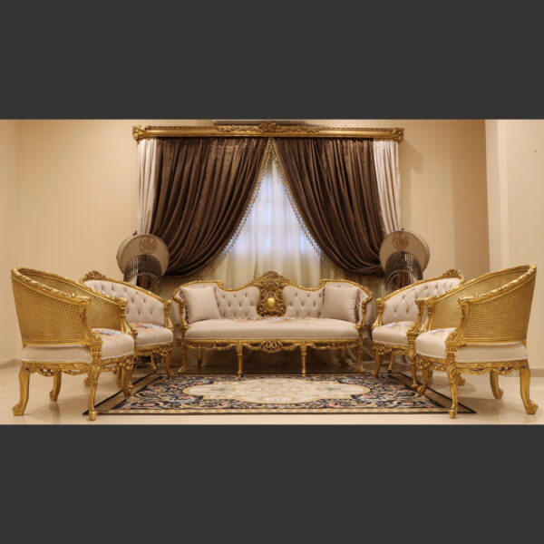 MC-19 taupe beige Baroque sofa set . 4