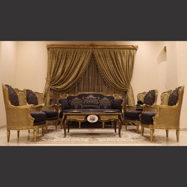 MC-23 black Baroque sofa set . 4
