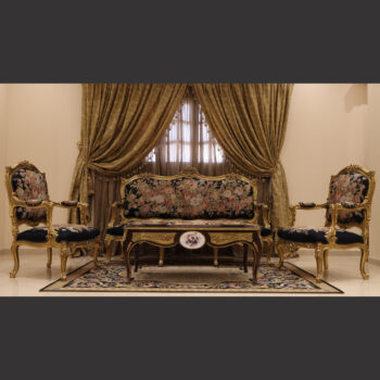 MC-27 black Rococo sofa set .