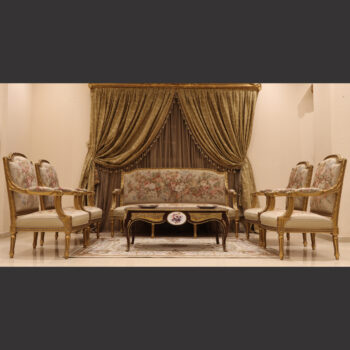 MC-28 camel beige Neoclassic sofa set.