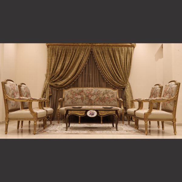 MC-28 camel beige Neoclassic sofa set. 4