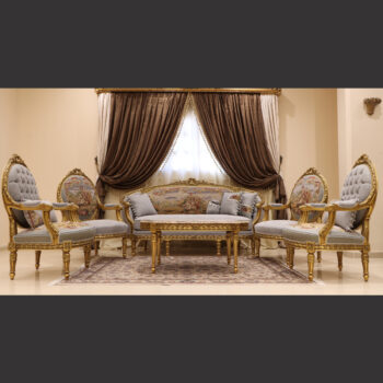 MC-32 vapor gray Rococo sofa set.