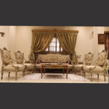 MC-34 natural beige Neoclassic sofa set.