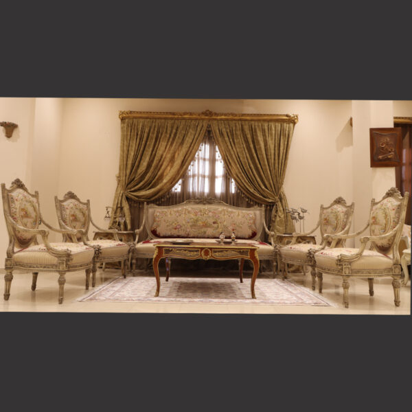 MC-34 natural beige Neoclassic sofa set. 4