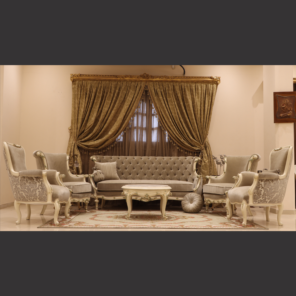 MC-35 coffee Rococo sofa set .
