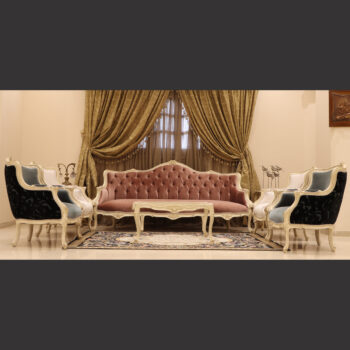 MC-36 titanium / blush Neoclassic sofa set.