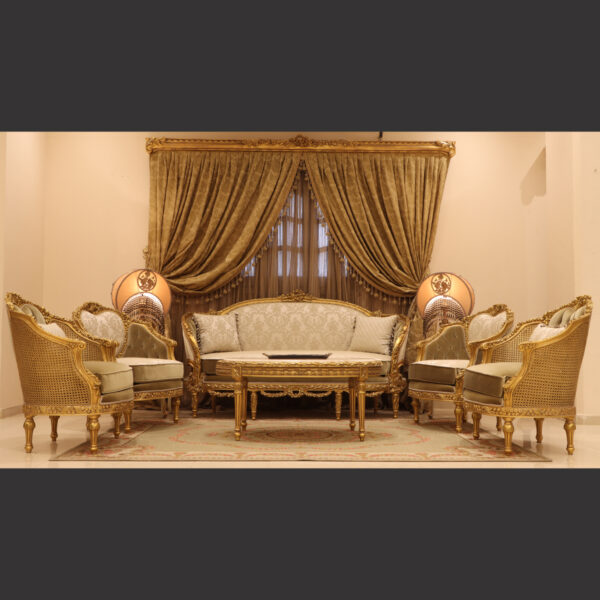 MC-37 taupe beige Baroque sofa set . 4