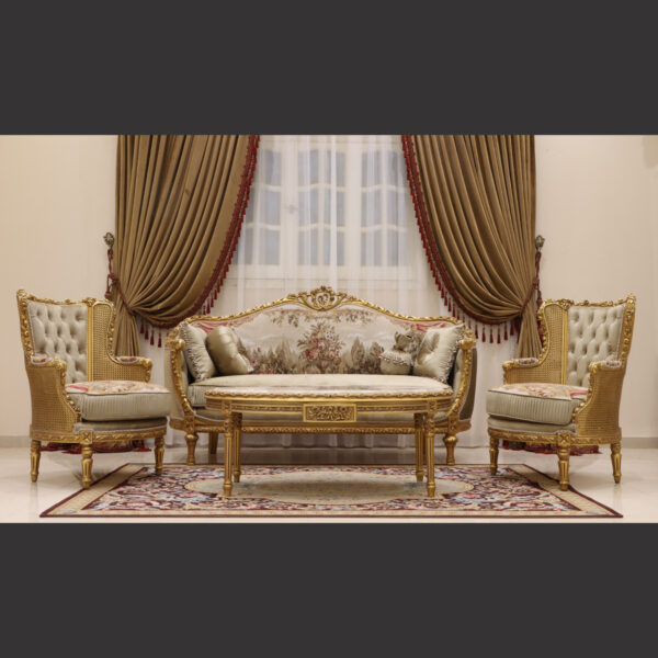 MC-43 taupe beige Baroque sofa set . 4