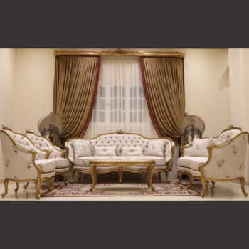 MC-44 off white Rococo sofa set.