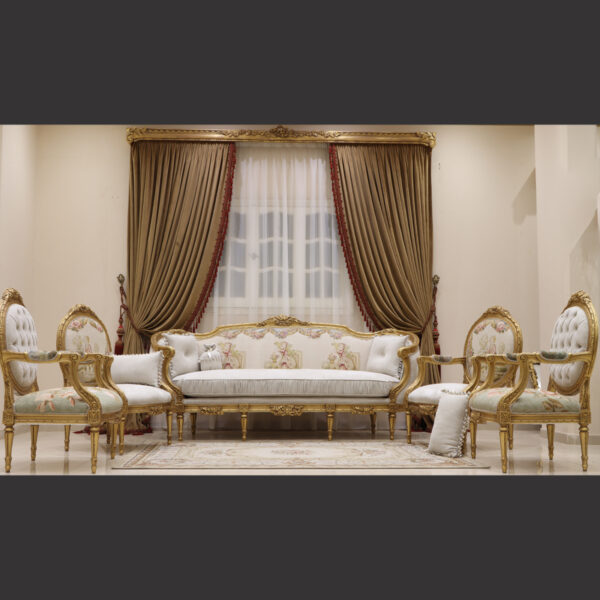 MC-52 off white Neoclassic sofa set. 4