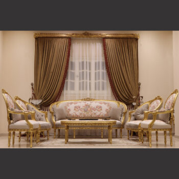 MC-53 natural beige Rococo sofa set.