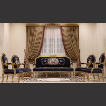 MC-54 ink blue Neoclassic sofa set.
