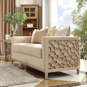 Luxury Champagne Loveseat HD-8911 By Homey Design