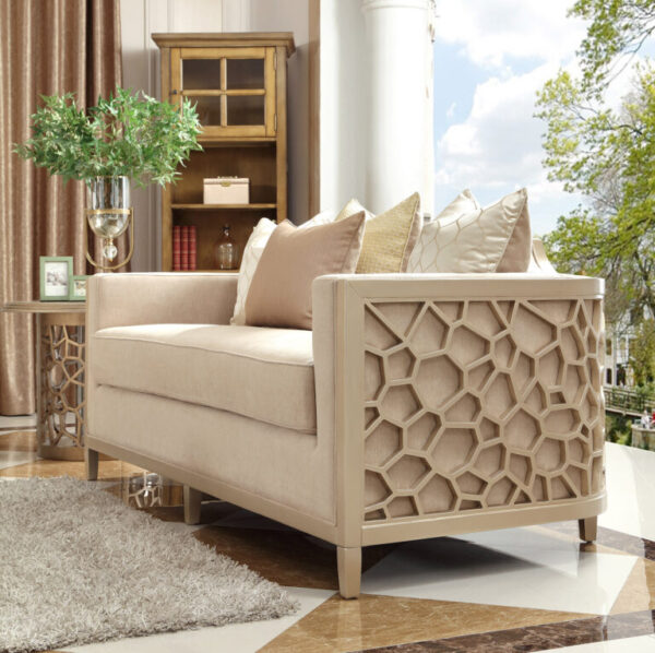 Luxury Champagne Loveseat HD-8911 By Homey Design 4
