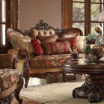 Dark Oak Loveseat HD-39 By Homey Design Homey Design HD-39 Collection Mobilia Cleopatra 7 Dark Oak Loveseat HD-39 By Homey Design 7