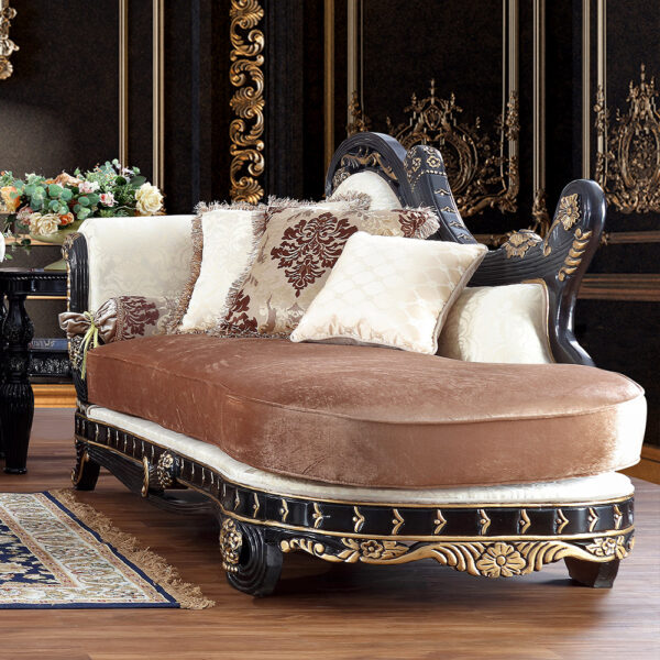 Black Enamel Finish Chaise HD-9666 By Homey Design