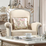 Metallic Silver with Gold Trim Finish French Salon Chair HD-91633 By Homey Design 7