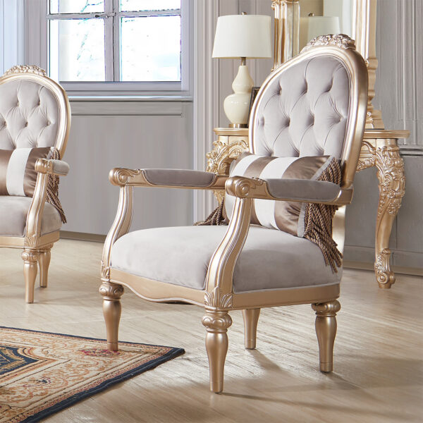 Luxury Gold Finish Chair HD-2670 By Homey Design