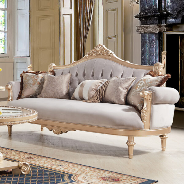 Luxury Gold Finish Sofa HD-2670 By Homey Design