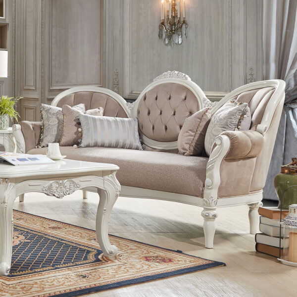 Ivory Finish Sofa HD-2672 By Homey Design