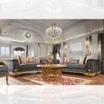 Luxury Gold Finish Loveseat HD-3053 By Homey Design 8