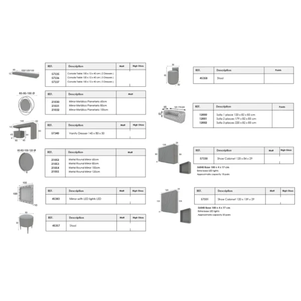 Mat, Shiny Oro Black Bedroom Set Additional Items