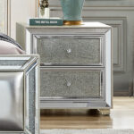 Champagne Silver Nightstand HD-6045 By Homey Design Homey Design Special Orders Mobilia Cleopatra 9 Champagne Silver Nightstand HD-6045 By Homey Design 9