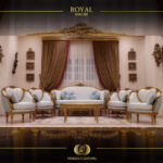 3pcs Handmade Royal Baby Blue Sofa set 11