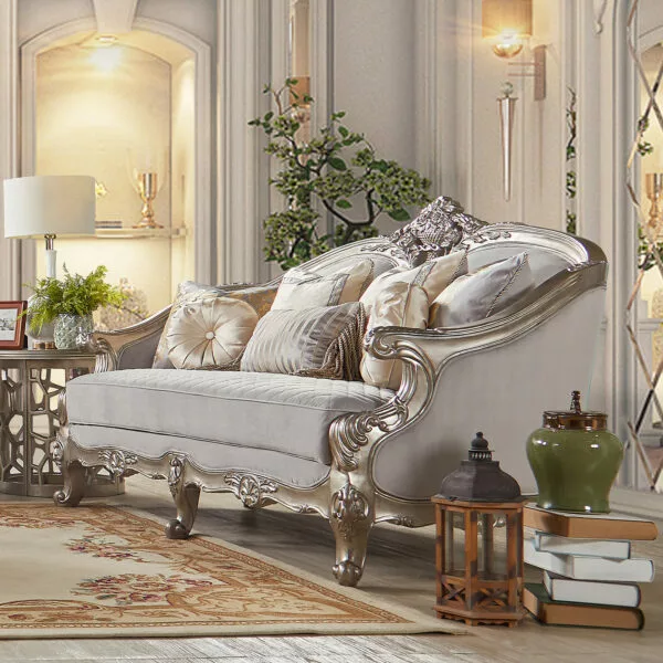 Luxury Silver Loveseat HD-20339 By Homey Design