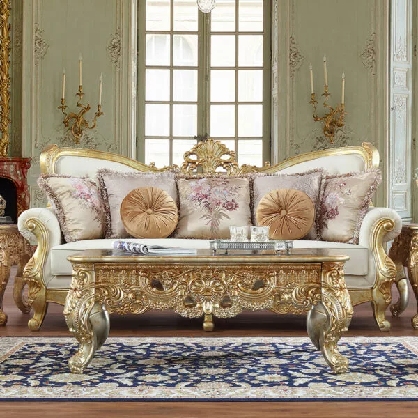 Metallic Gold Sofa HD-93630 By Homey Design