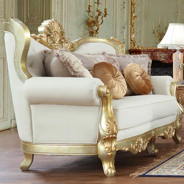 Metallic Gold Loveseat HD-93630 By Homey Design
