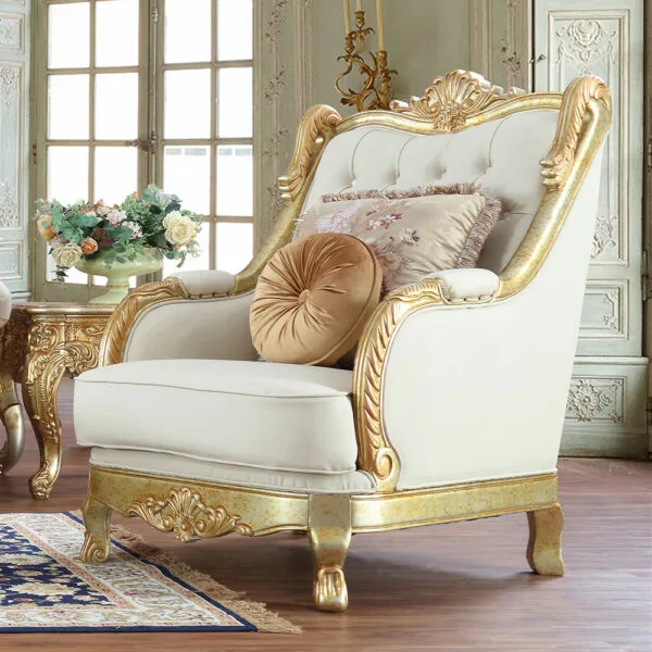 Metallic Gold Chair HD-93630 By Homey Design