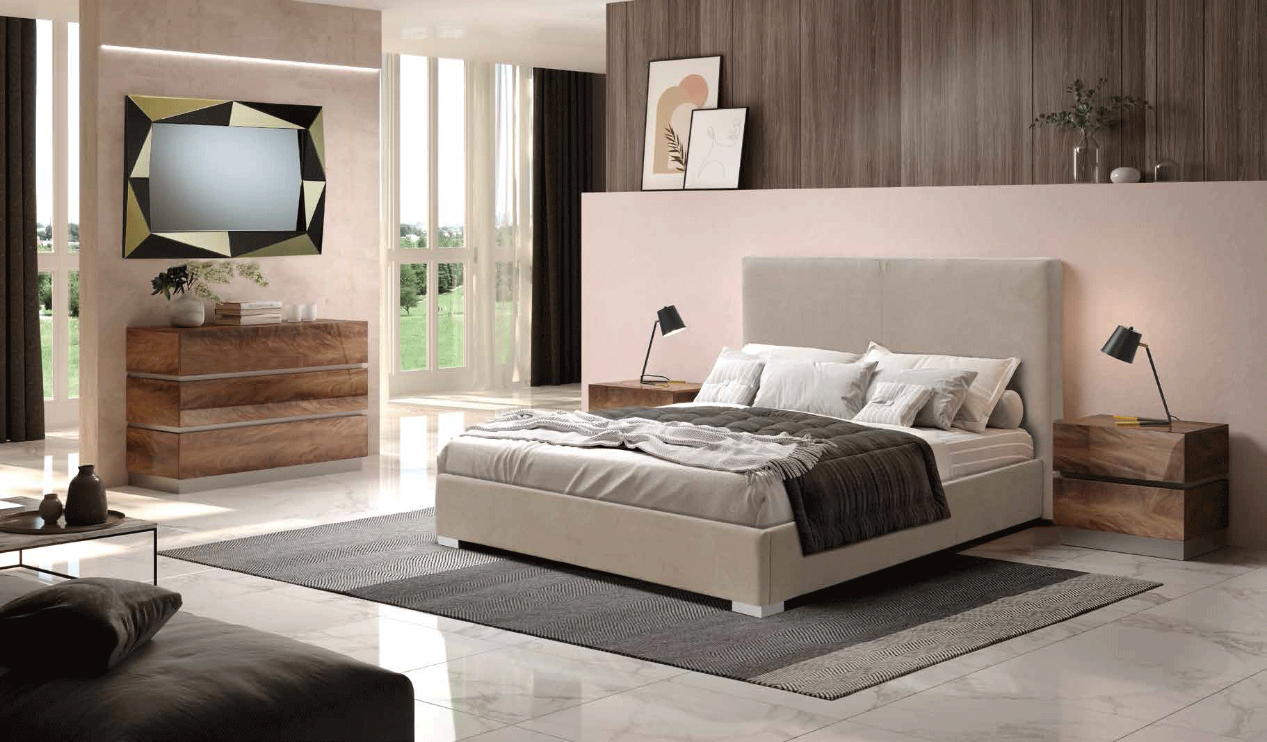 Modern Bedroom Sets 403 Isabel, M-151, C-151 & E-414 p12509 By ESF Furniture