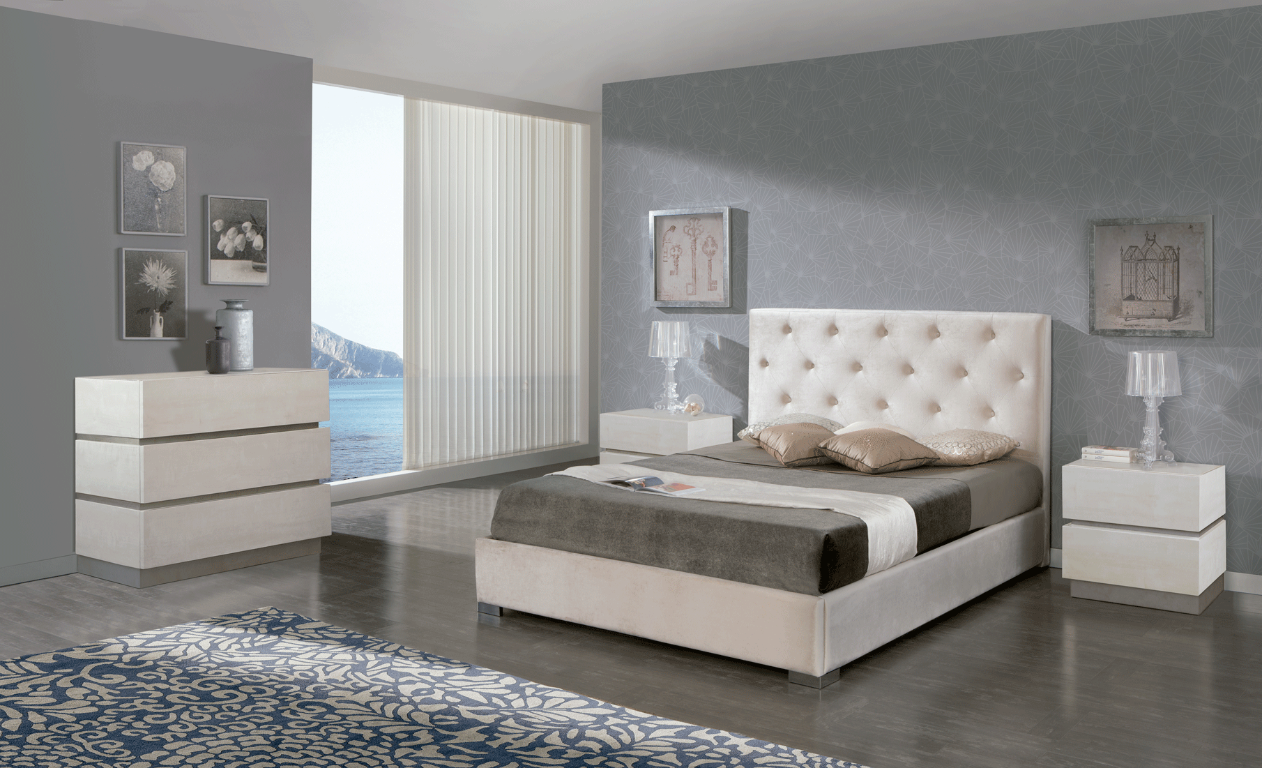 Ivory 626 Ana, M-151, C-151, 6010-C1 Bedroom Set p8393 By ESF Furniture