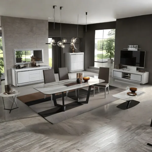 Shiny Elite White Dining room Set Additional items