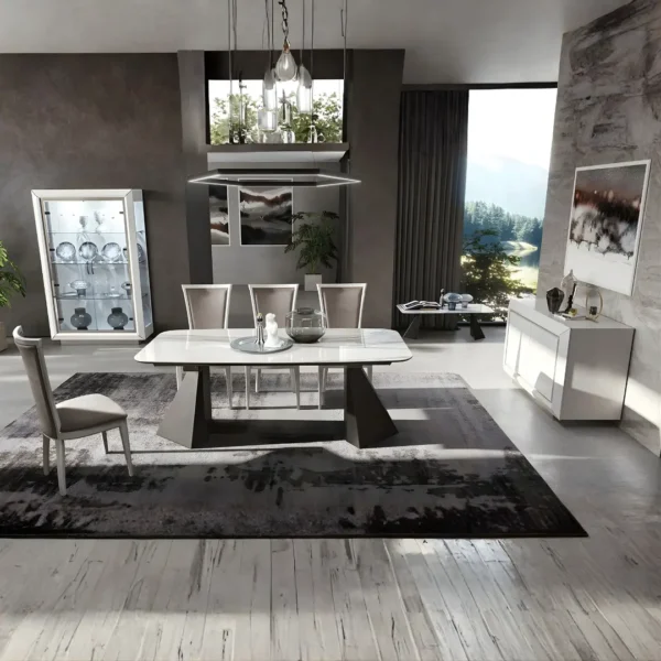 Shiny Elite White Dining room Set Additional items