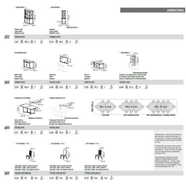 Shiny Armonia Dining Room Set
