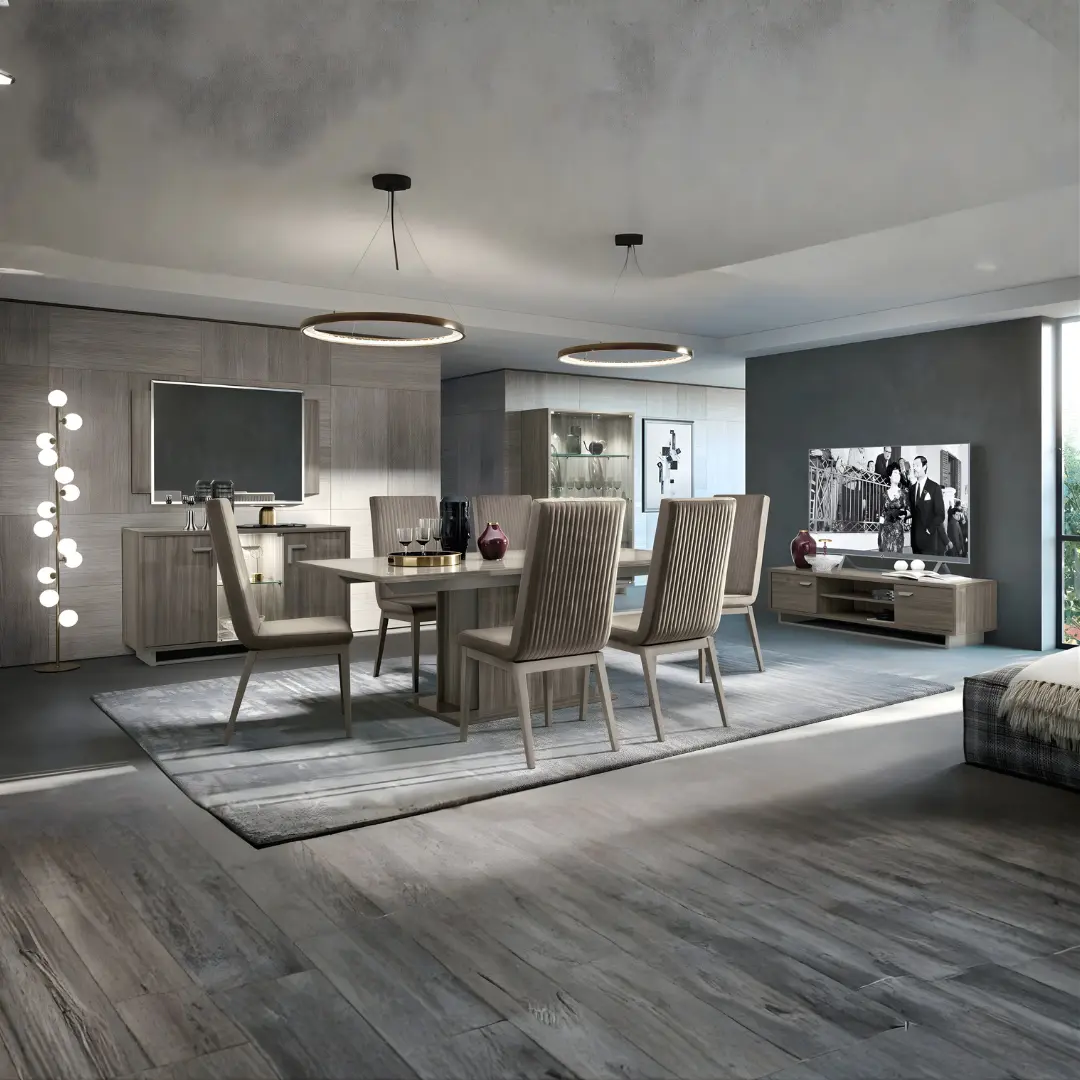 Volare Dining Room Set Gray Additional Items By Esf Furniture | Mobilia Cleopatra 3 Volare Dining Room Set Gray Additional Items