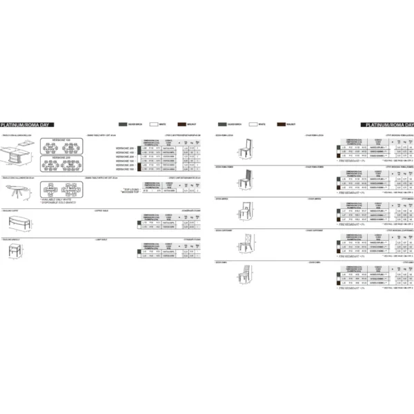 Platinum Dining Set Additional Items