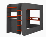 Gamer Bed Red & Black p13194 By ESF Furniture ESF Furniture Mobilia Cleopatra 37 Gamer Bed Red & Black p13194 By ESF Furniture 37