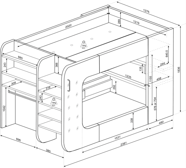 Gamer-Bed-120x200-Red_dim