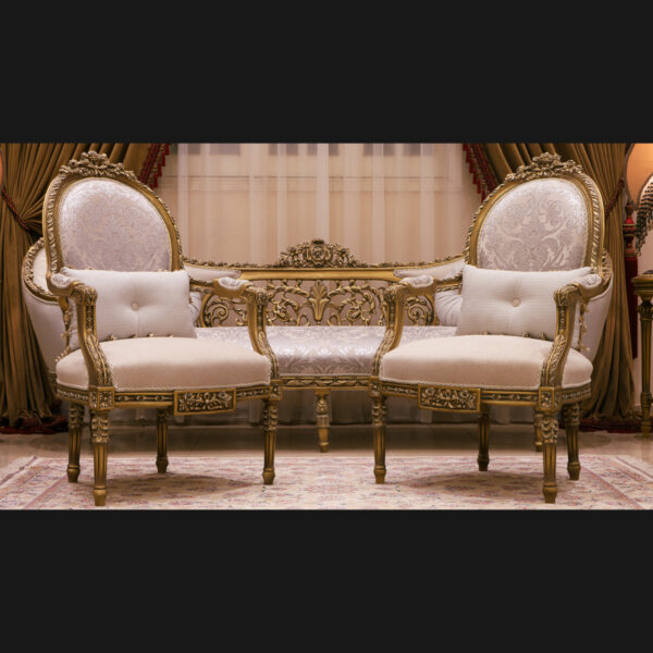 6Pcs Handmade Serenity Ivory Sofa Set 8